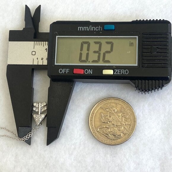 Sterling Silver 925 ATI Very Dainty Tiny Round CZ Arrow Pendant Necklace 18" - Picture 16 of 16